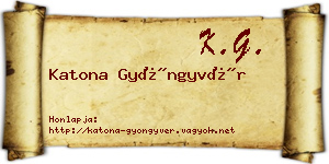 Katona Gyöngyvér névjegykártya